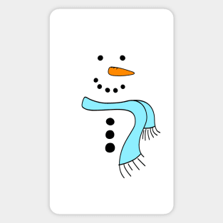 Cute Doodle Snowman with Bright Blue Scarf, made by EndlessEmporium Sticker